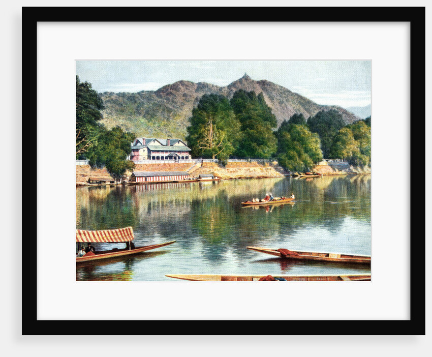 The river Jhelum and clubhouse at Srinagar, India by Anonymous