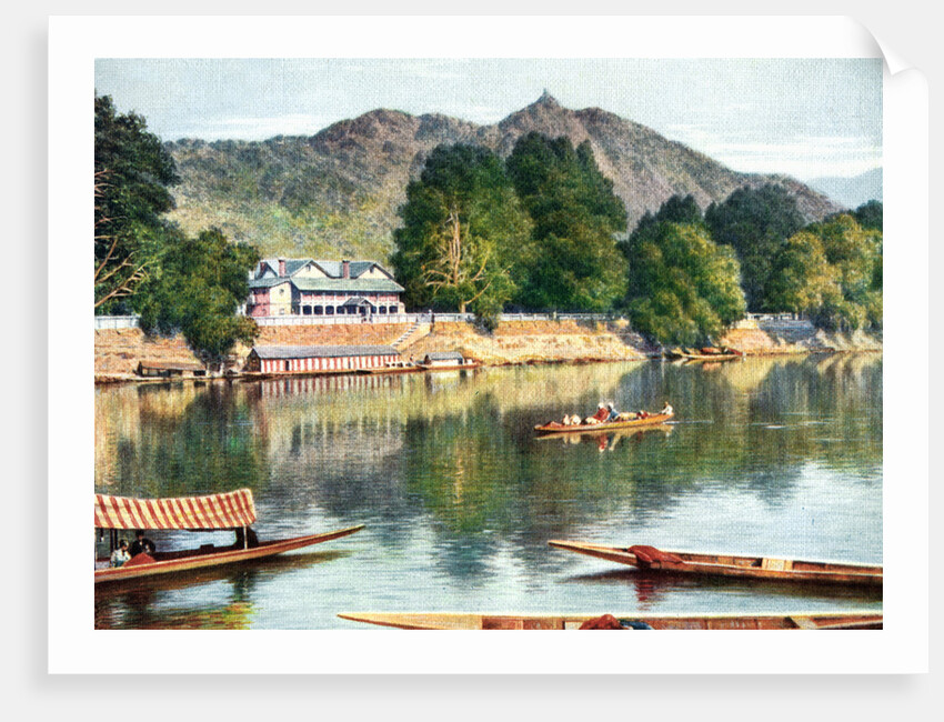 The river Jhelum and clubhouse at Srinagar, India by Anonymous