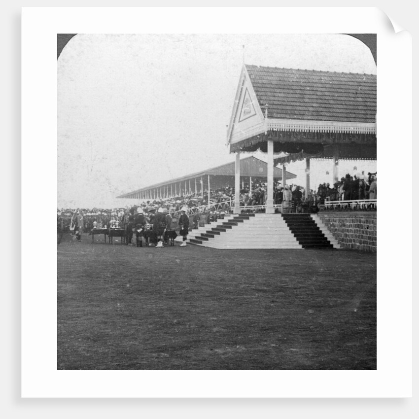 Queen Mary (1867-1953) presenting prizes at a military tournament, Delhi, India by HD Girdwood