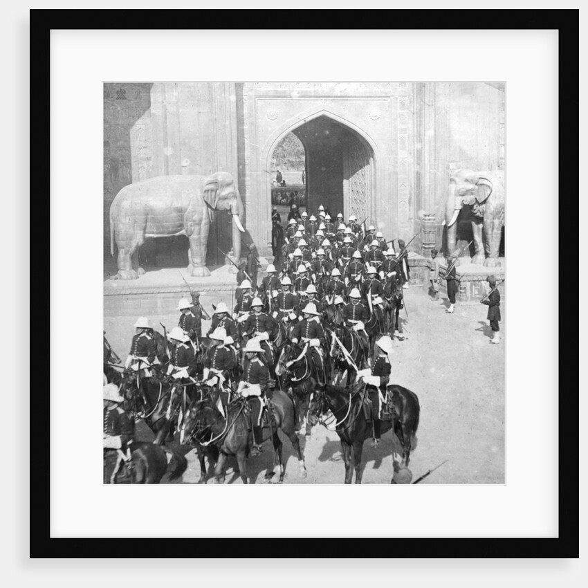A procession passing through the Delhi Gate, Lahore, Pakistan by HD Girdwood