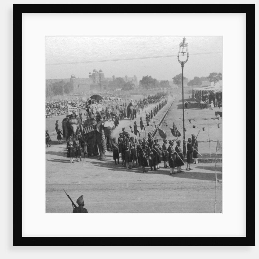 Maharajahs rounding Jumma Muisjid, Delhi, India by HD Girdwood
