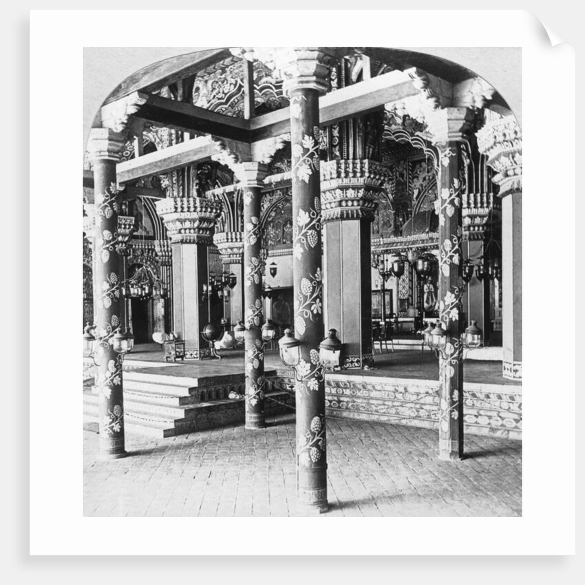 The Mahratta durbar hall, Palace of the Princess of Tanjore, Tanjore (Thanjavur), India by BL Singley