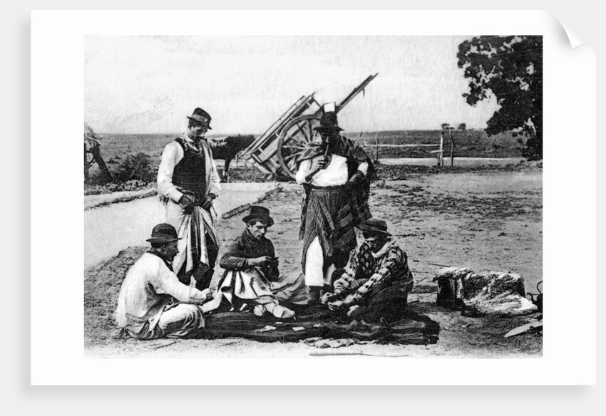 Three men playing cards, Uruguay by Anonymous