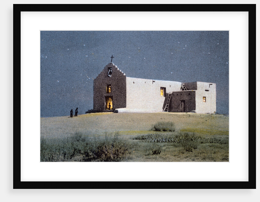 An Indian Church, Pueblo of Sandia, near Albuquerque, New Mexico, USA by Fred Harvey