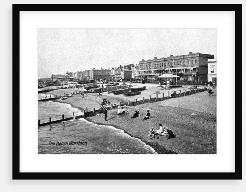 The beach at Worthing, West Sussex by Valentine & Sons