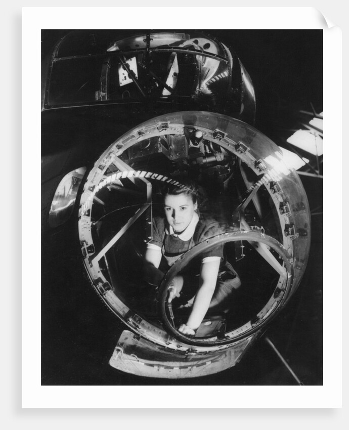 A woman working on a Lancaster bomber, Second World War by Anonymous