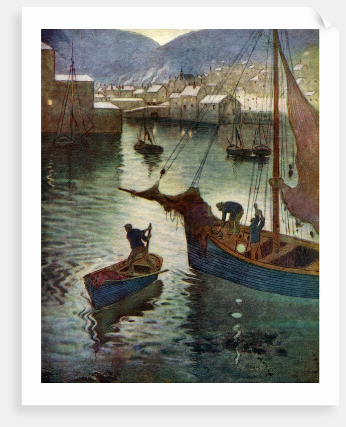 'The Harbour, Polperro', Cornwall by Edward Frederick Ertz