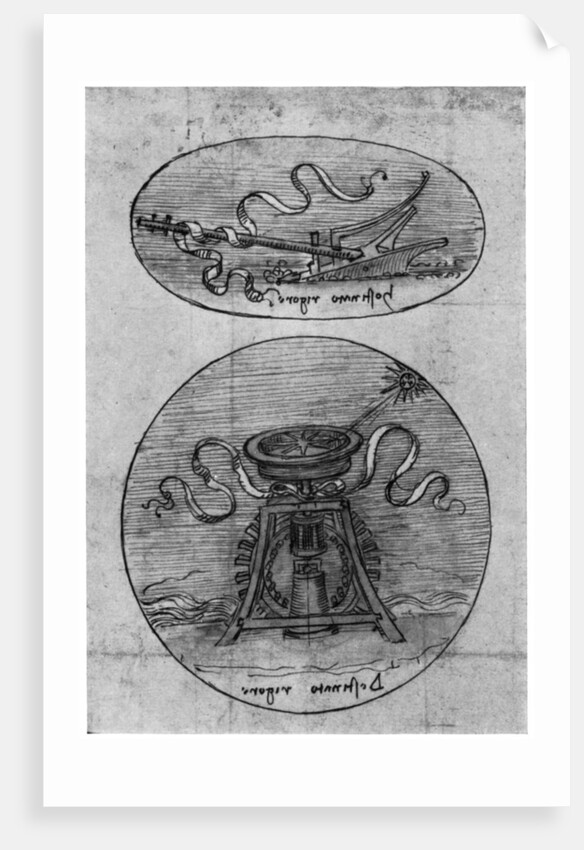 Emblem; 'Hostinato Rigore' (detail) by Leonardo Da Vinci