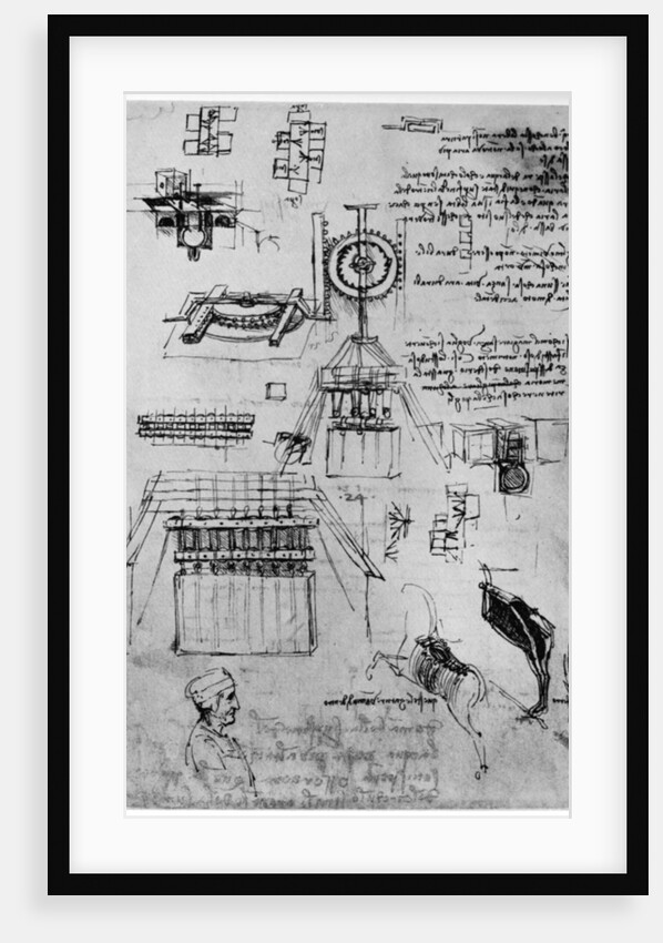Study for the casting of the Sforza Monument by Leonardo Da Vinci