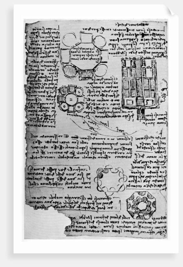 Sketch for Romorantin Castle by Leonardo Da Vinci