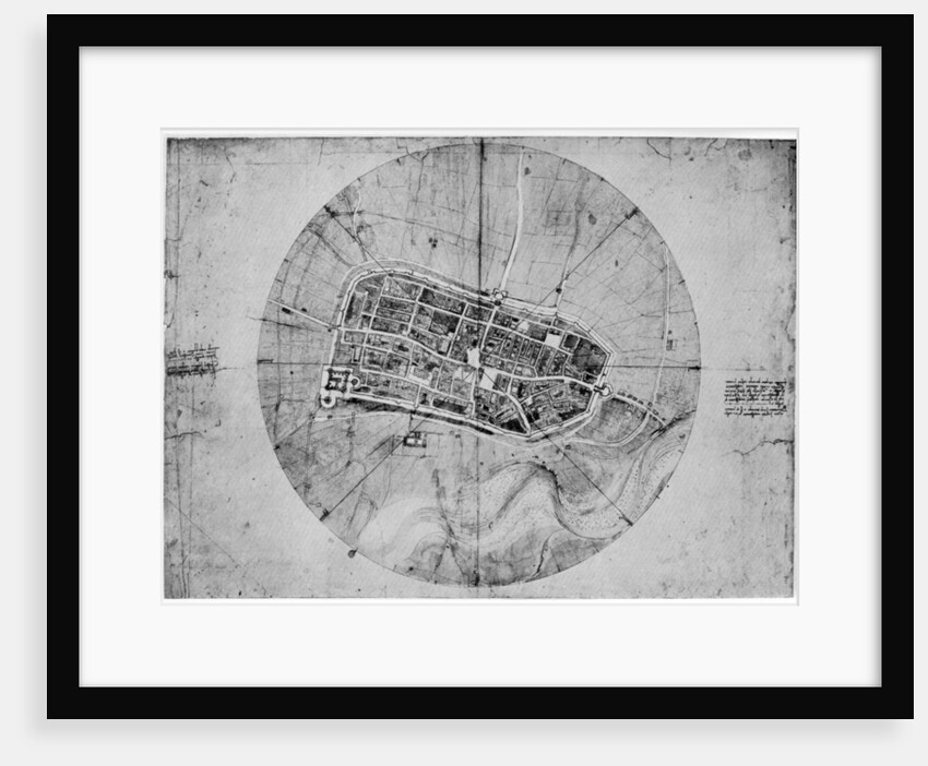 Plan of Imola, Italy by Leonardo Da Vinci