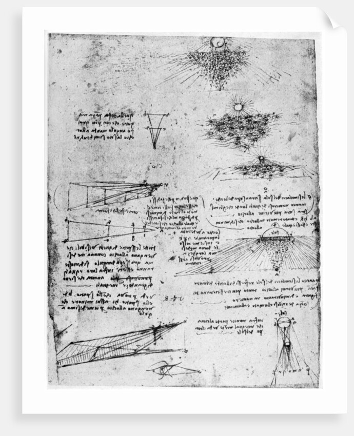 Reflections of the sun on water by Leonardo Da Vinci