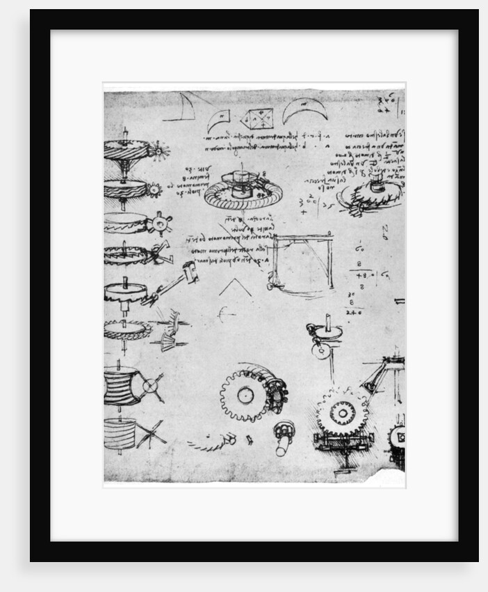 Cog wheels (detail) by Leonardo Da Vinci