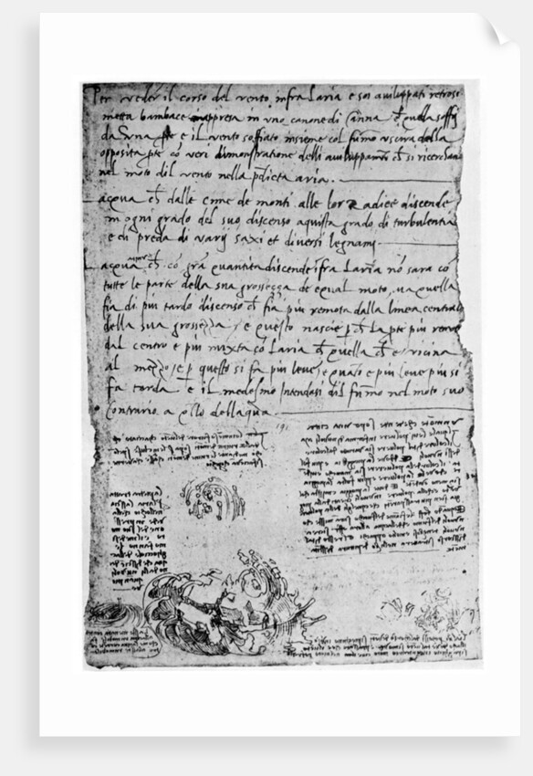 Trajectories of thrown stones and drops by Leonardo Da Vinci