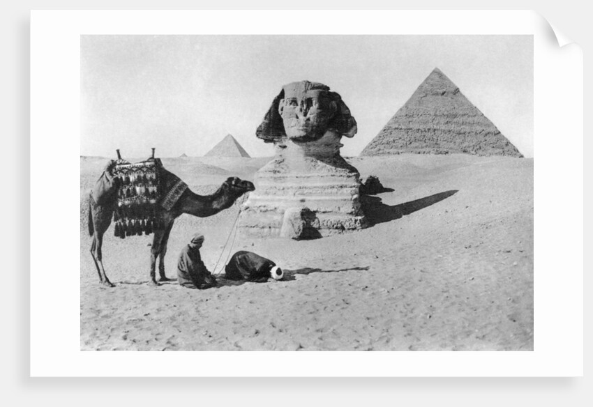 Praying before a sphinx, Cairo, Egypt by Anonymous