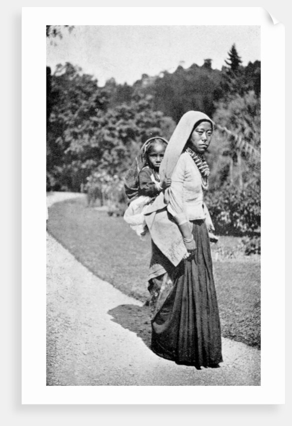 A Nepalese woman with her child by Anonymous