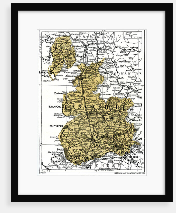 Map of Lancashire by Anonymous