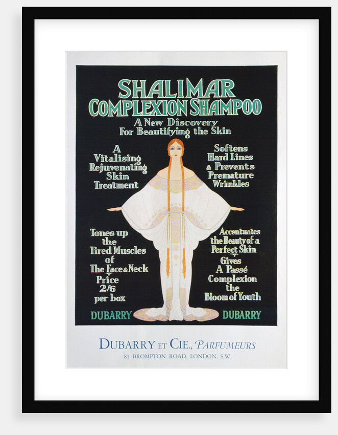 Advertisement for Shalimar complexion shampoo by Dubarry by Anonymous