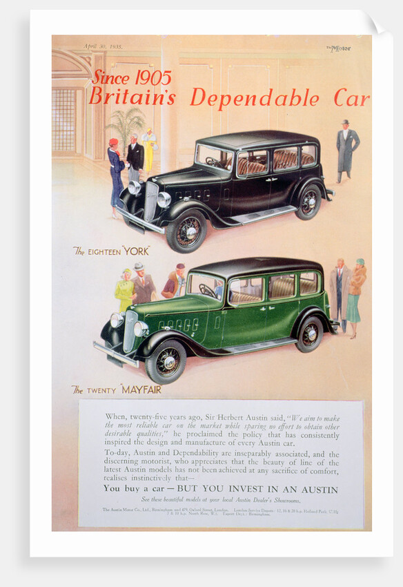 Austin car advert by Anonymous