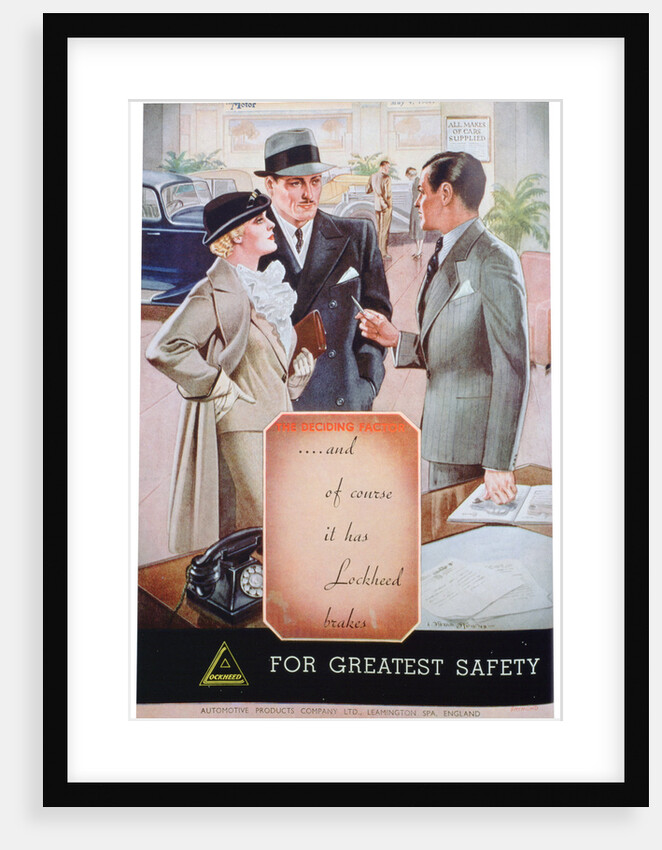 Advert for Lockheed car brakes by Automotive Products of Leamington Spa by Anonymous