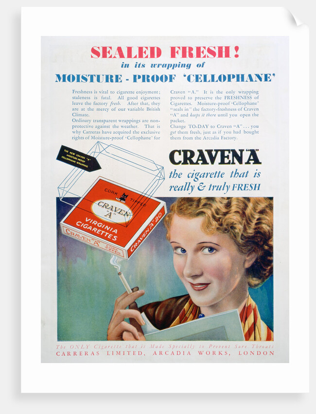 Advert for Craven 'A' cigarettes by Anonymous