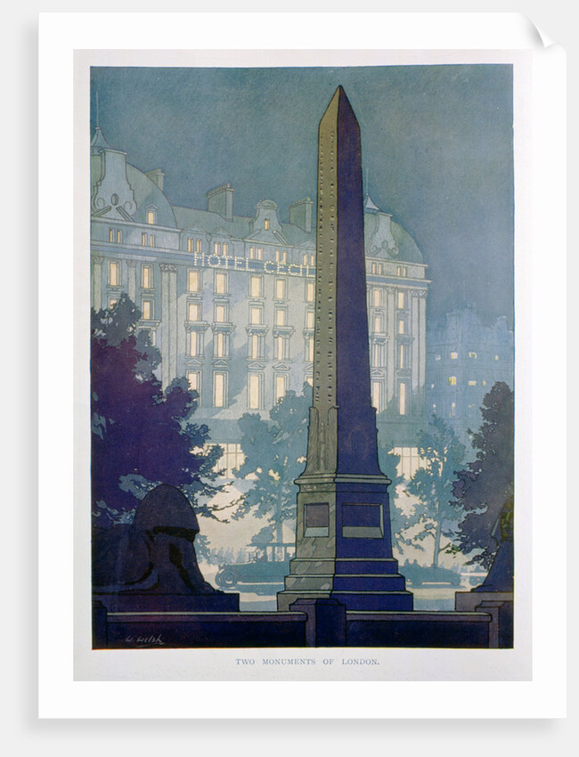'Two Monuments of London', advert for the Hotel Cecil by W Welsh