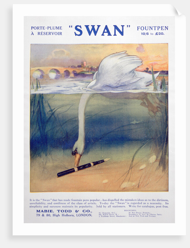 Advert for Swan fountain pens by Anonymous