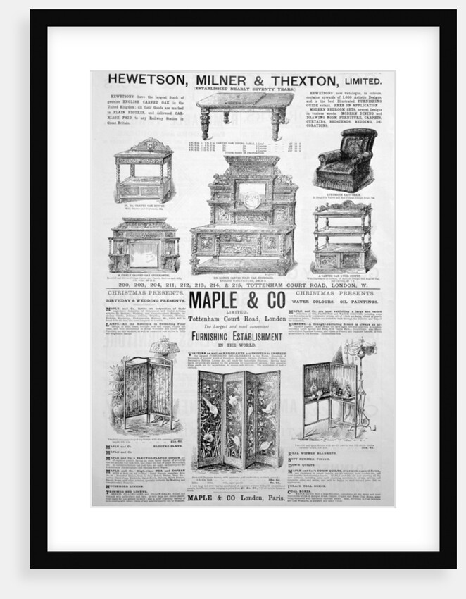 An advertising page in the Lady's Pictorial magazine of Christmas 1891 by Anonymous