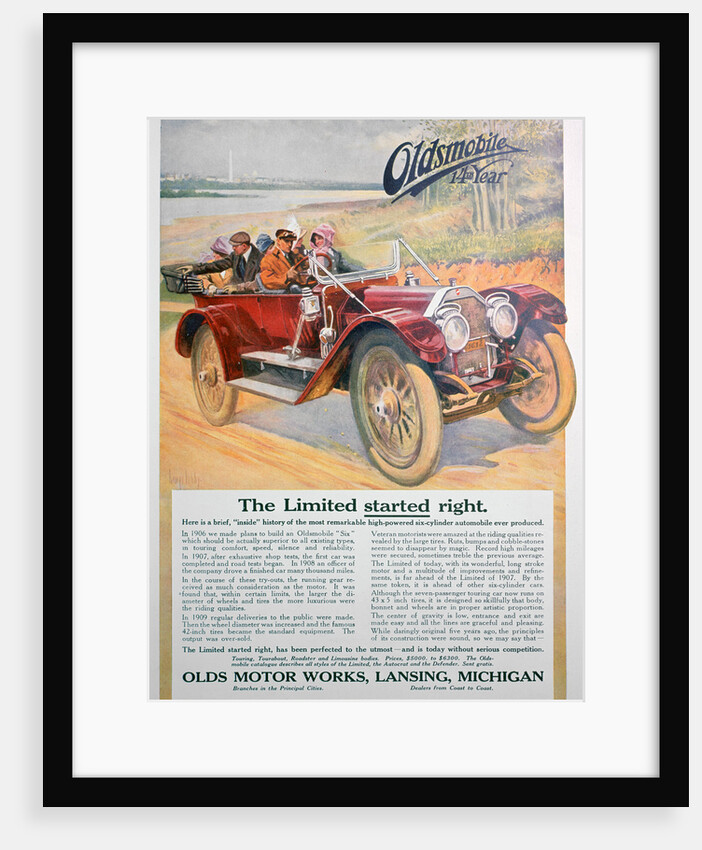 Oldsmobile car advert by Anonymous
