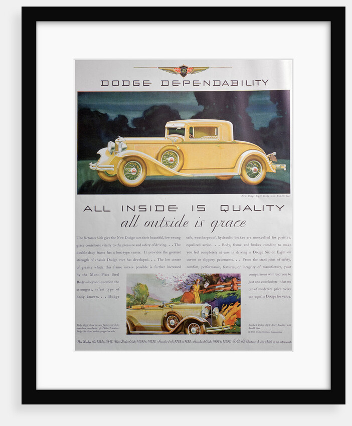 Advert for Dodge cars by Anonymous