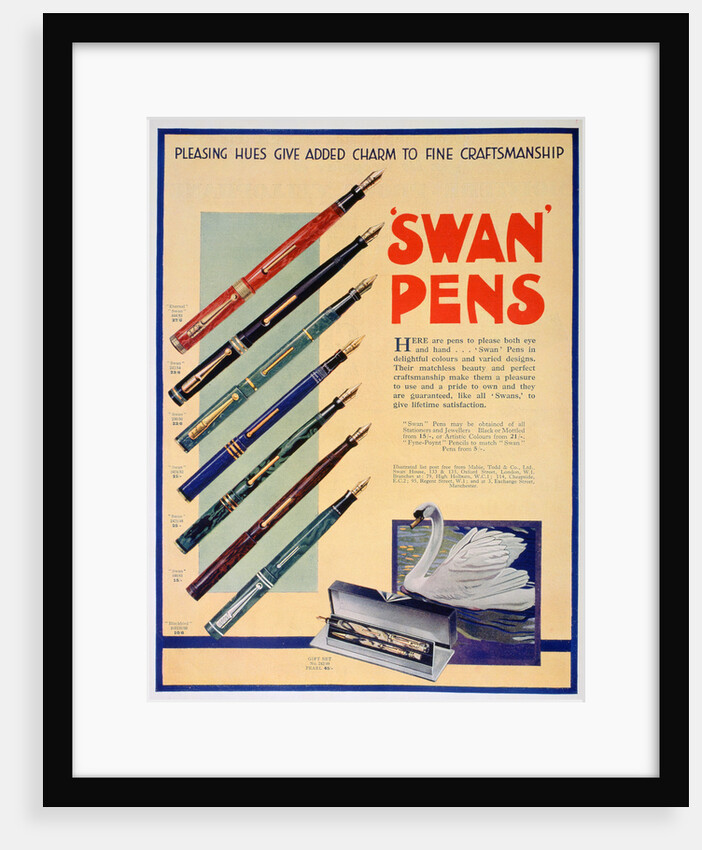 Advert for Swan pens by Anonymous