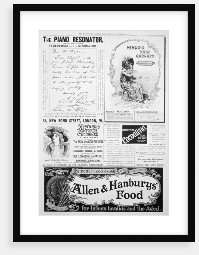 An advertising page in the Illustrated London News, Christmas number by Anonymous