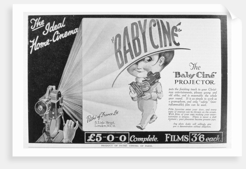 Advert for the Pathe 'Babycine' film projector by Anonymous