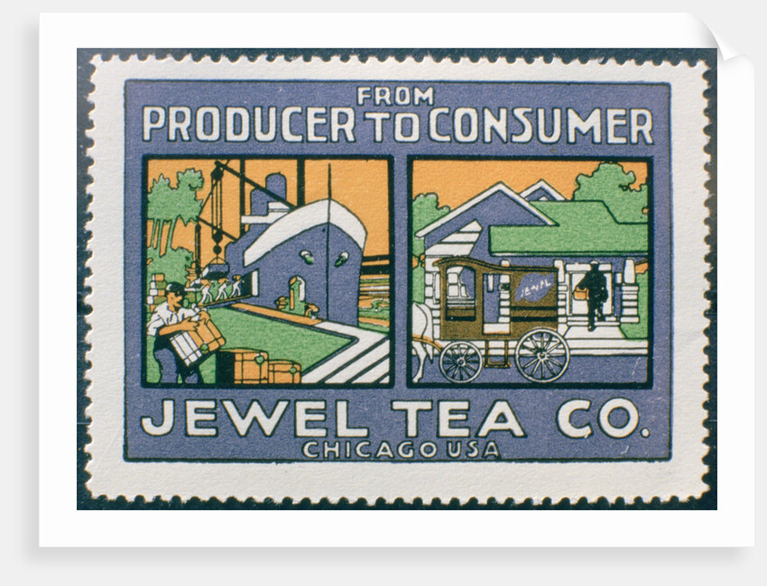 Label advertising the Jewel Tea Co of Chicago by Anonymous