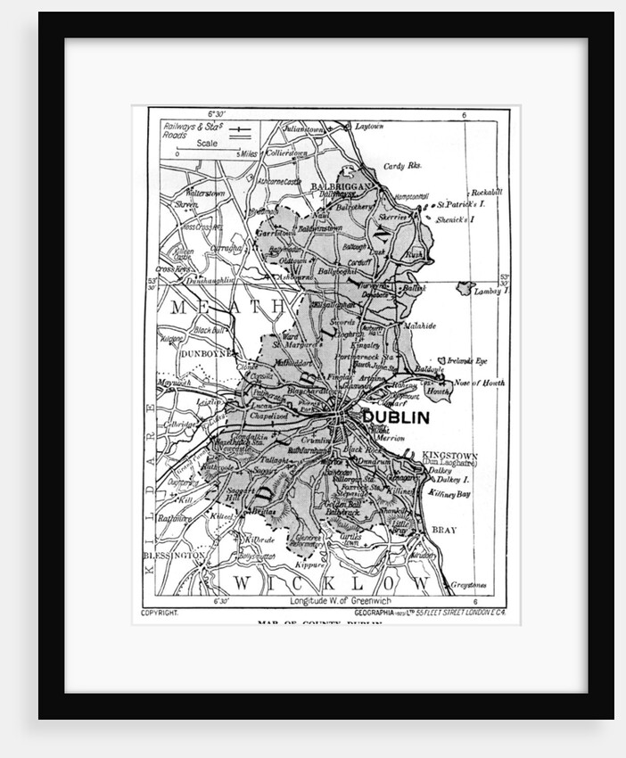 Map of County Dublin, Ireland by Anonymous