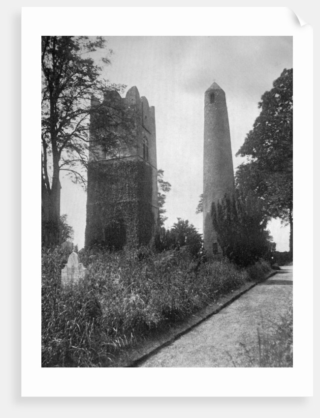 The Round Tower of Swords, Dublin, Ireland, from the east by Valentine & Sons