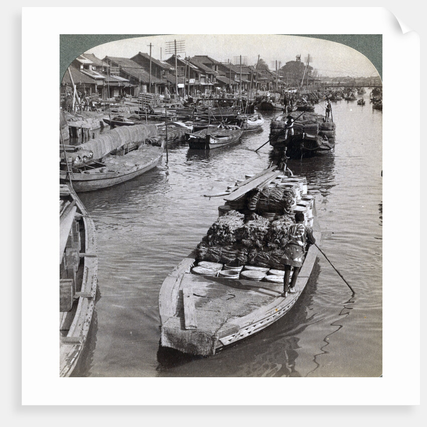 Looking west from Nihon bashi (bridge), towards the centre of Tokyo, Japan by Underwood & Underwood