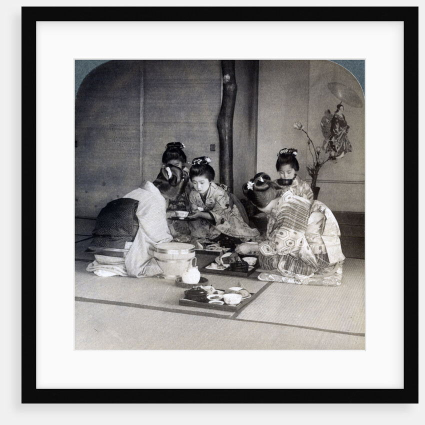 Geishas at dinner, Tokyo, Japan by Underwood & Underwood