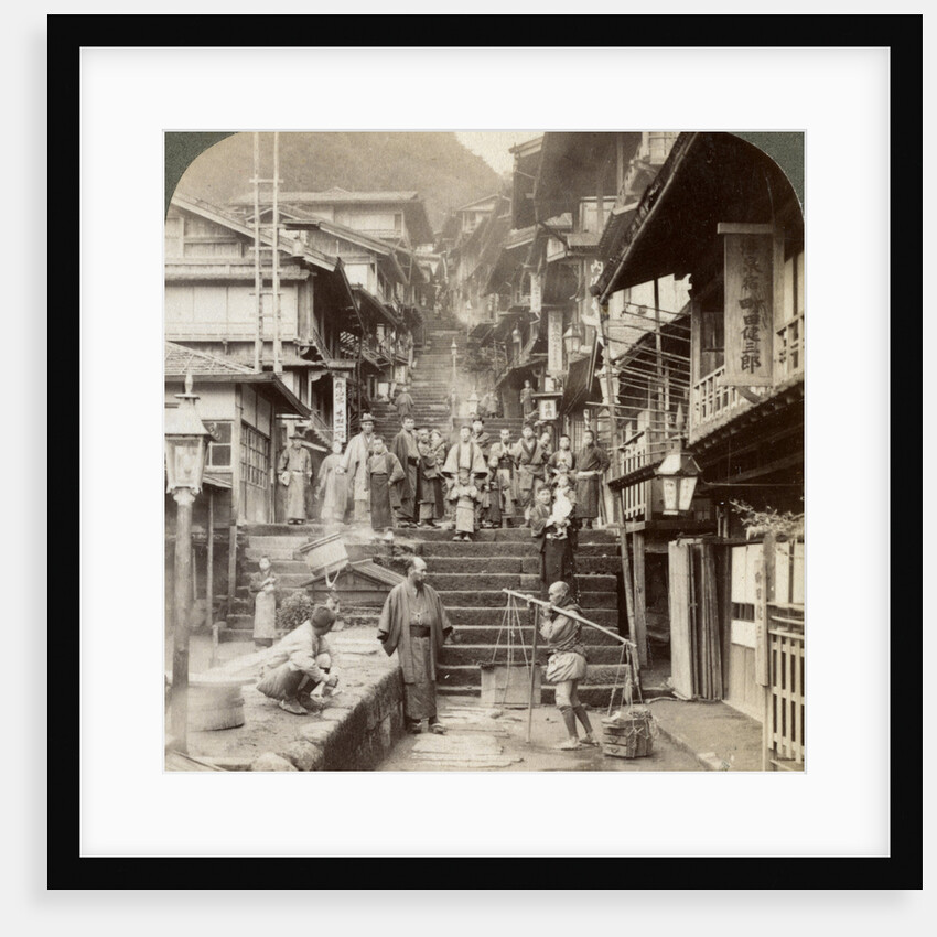 Main street up the steep side of Mount Haruna at a famous village of hot springs, Ikao, Japan by Underwood & Underwood