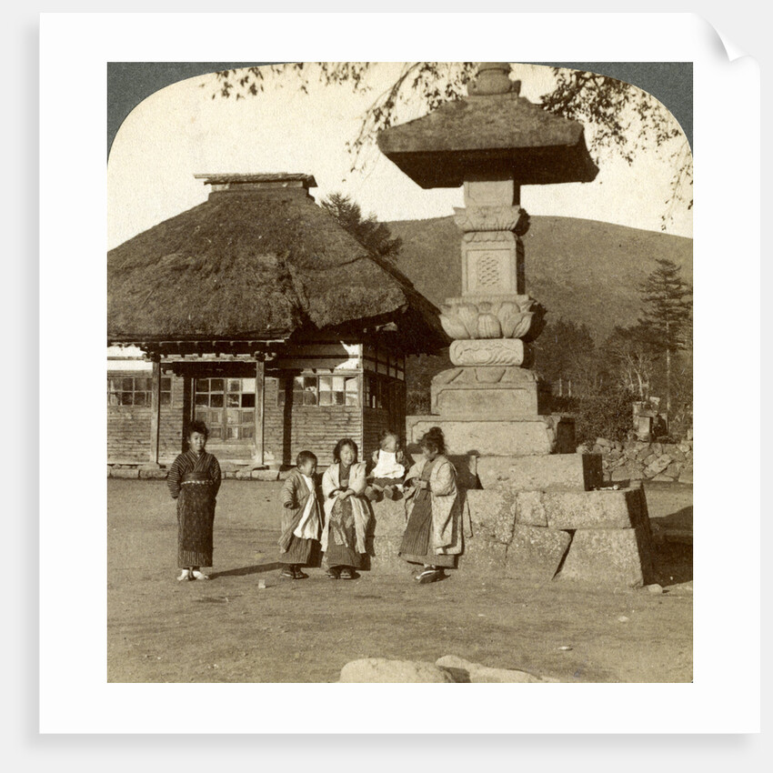 Children in the playground of a village school, Japan by Underwood & Underwood