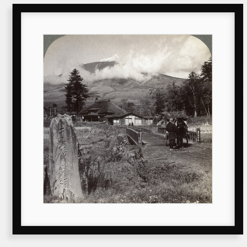 Mount Asama (Asamayama), Japan's largest active volcano, northwest from Katsukake by Underwood & Underwood