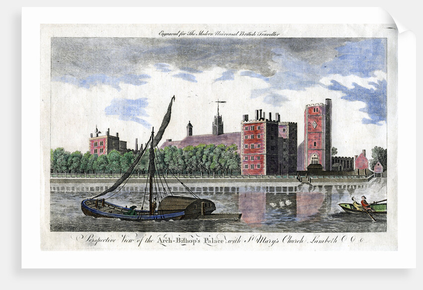 Perspective view of the Arch Bishop's palace, with St Mary's Church, Lambeth by Anonymous
