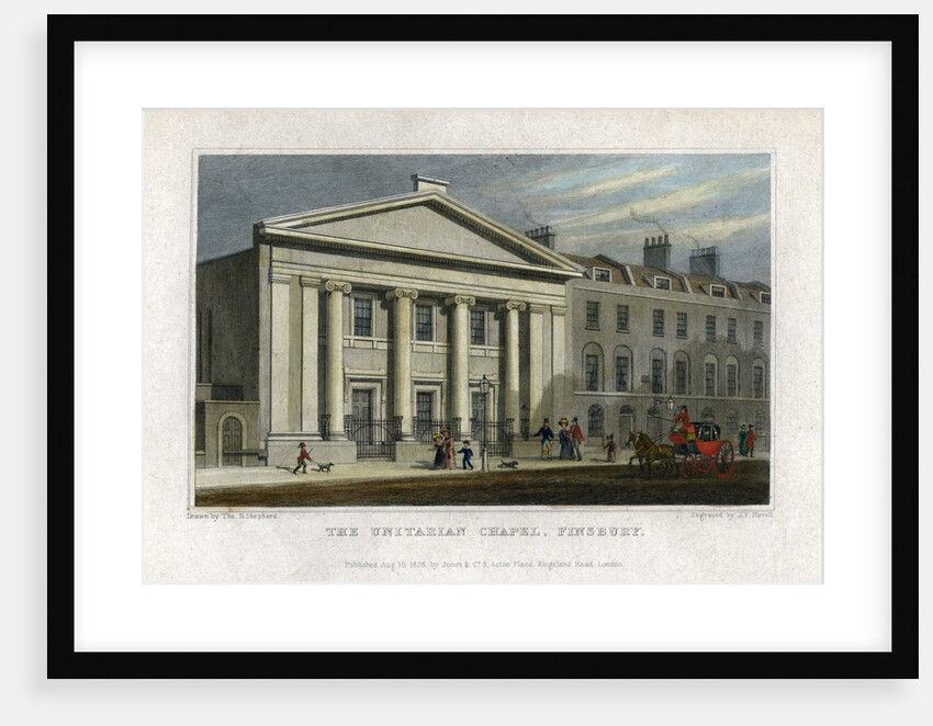 The Unitarian Chapel, Finsbury, London by Frederick James Havell