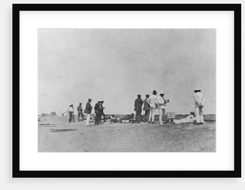 Men at a rifle range by Anonymous