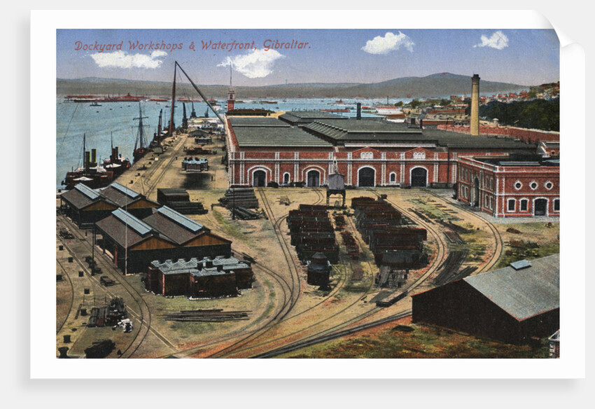 Dockyard workshops and waterfront, Gibraltar by Anonymous