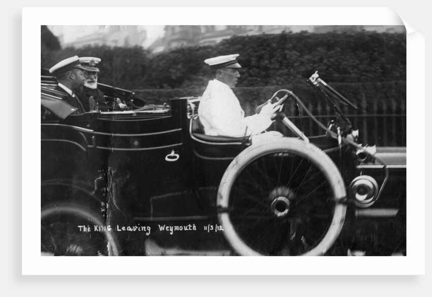 King George V leaving Weymouth, Dorset, by car by Anonymous