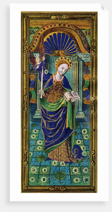 Shutter of a triptych, champlevé enamel on copper by Anonymous