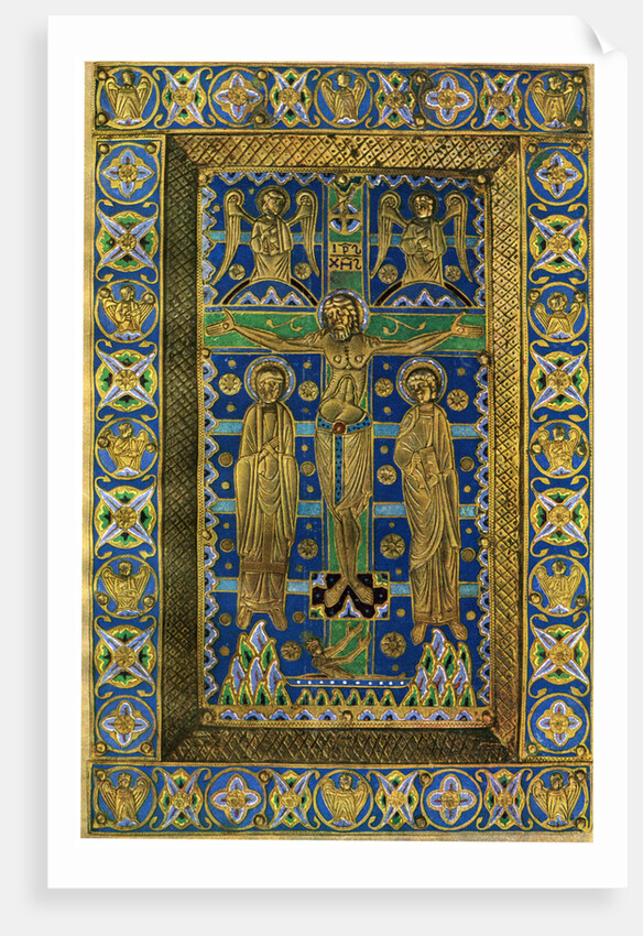 Plaque binding (plaque de reliure), champlevé enamel on copper by Anonymous