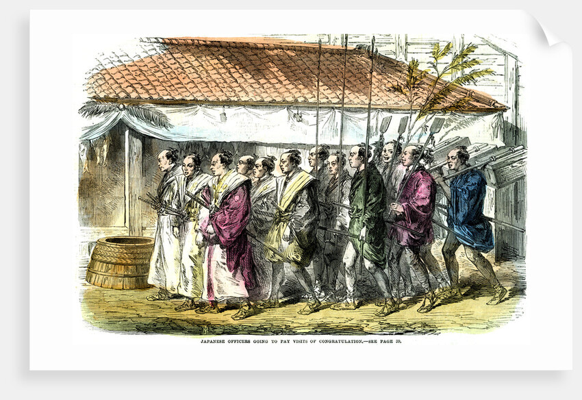 Japanese officers going to pay visits of congratulation by Anonymous