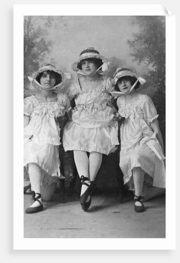 Three young women, photographed in Gales Studios by Anonymous
